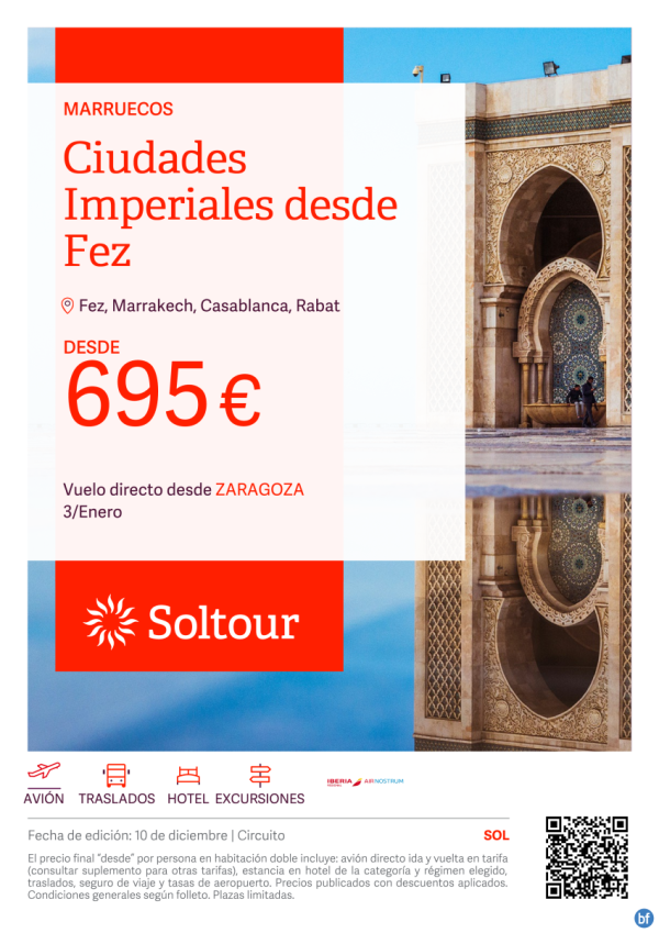 Ciudades Imperiales desde Fez (Marruecos) Especial Reyes, salida 3 Enero desde Zaragoza