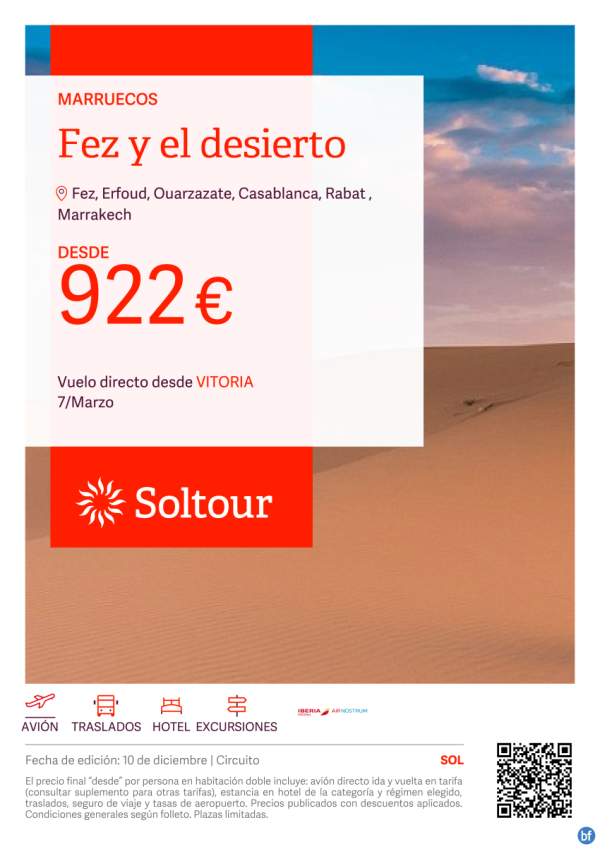 Fez y el desierto (Marruecos) salida 7 Marzo desde Vitoria