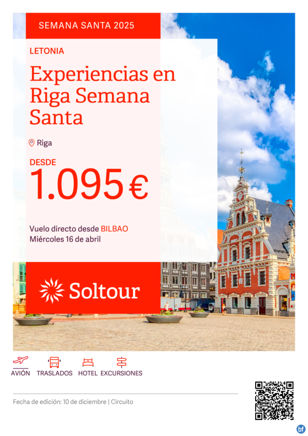 Experiencias en Riga (Letonia) Especial Semana Santa, salida 16 Abril desde Bilbao