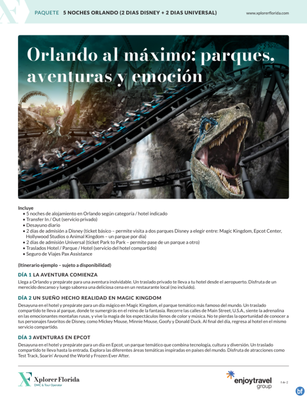 La aventura completa en Orlando: Disney y Universal te esperan desde 1,150 € PVP