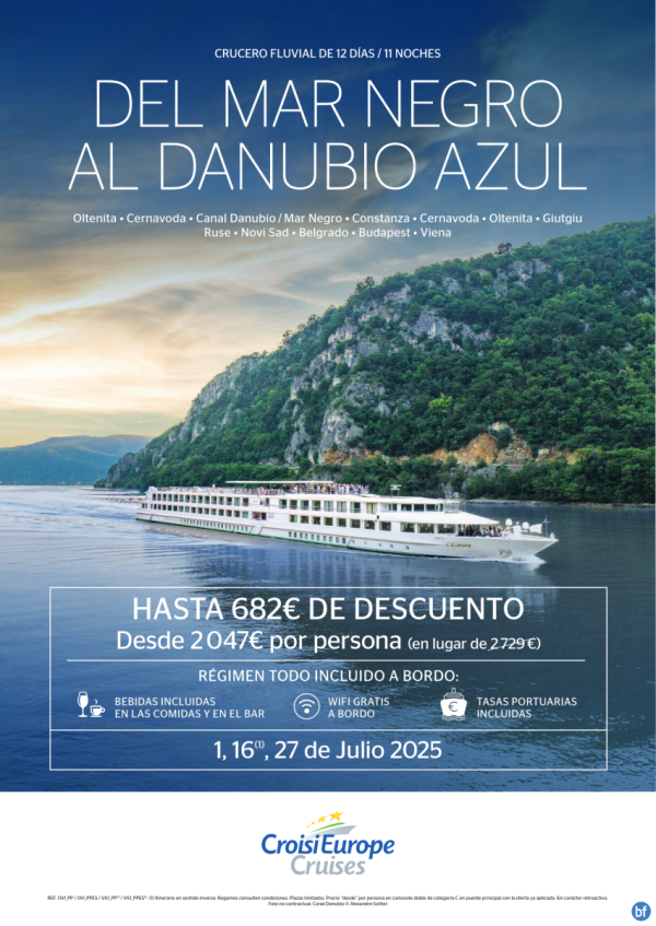 Hasta 682 € DESCUENTO - crucero fluvial del Mar Negro al Danubio azul - 12 das - rgimen Todo Incluido - julio