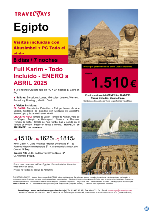 Full Karim 8 das en Egipto en pensin completa a partir de Enero desde 1.510 € 