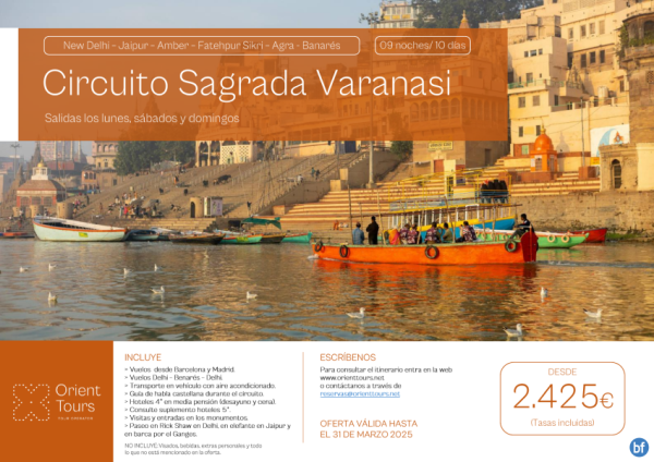 India. Circuito Sagrada Varanasi 10 das + Vuelos + Hoteles