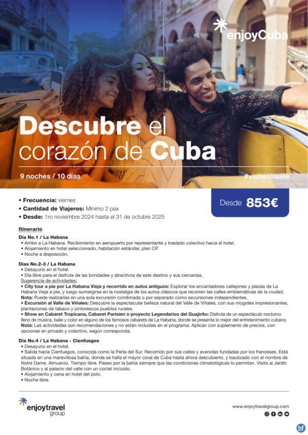 Descubre el corazn de Cuba en 9 noches desde 853 € 