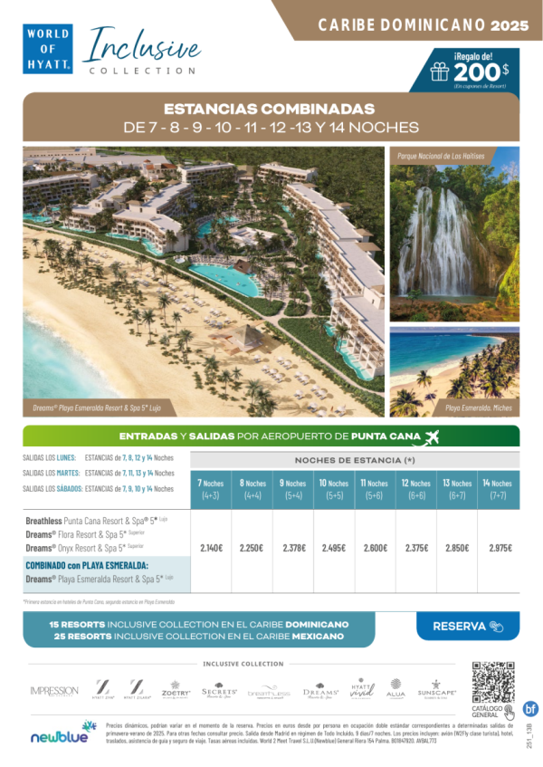 Combina Punta Cana con el NUEVO destino Virgen de Playa Esmeralda. De 7 a 14 noches