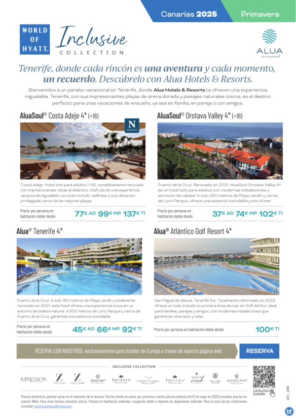 Descubre Tenerife con Alua Hotels & Resorts: Tu Escapada Ideal