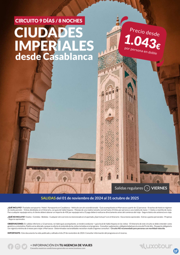 Ciudades Imperiales 9 das desde Casablanca