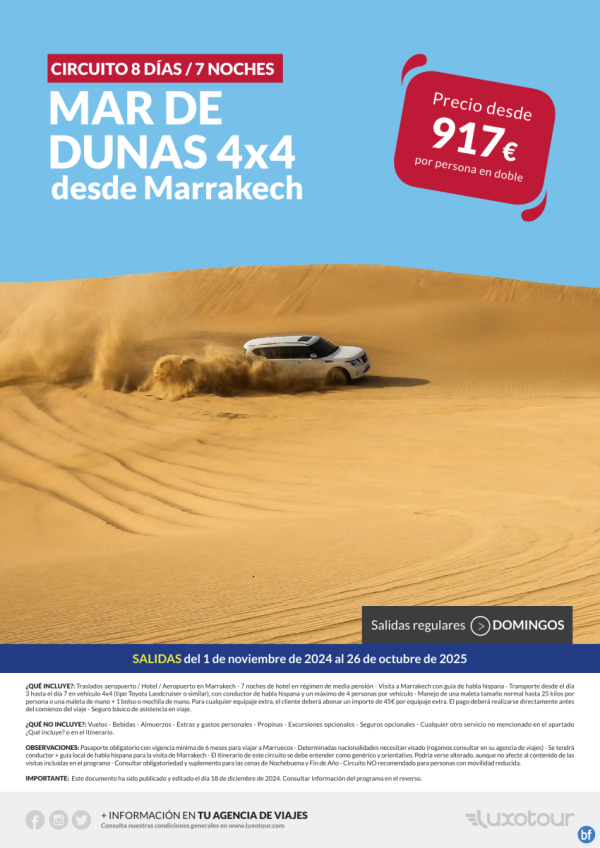 Mar de Dunas 4x4, 8 das desde Marrakech