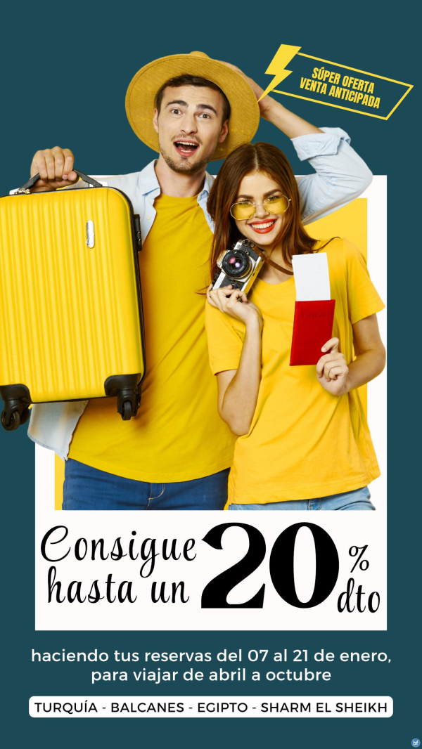 Oferta V.Anticipada! Hasta un 20% DTO en producto Chrter 2025 de ABR - OCT. Slo reservas del 07/01 al 21/01