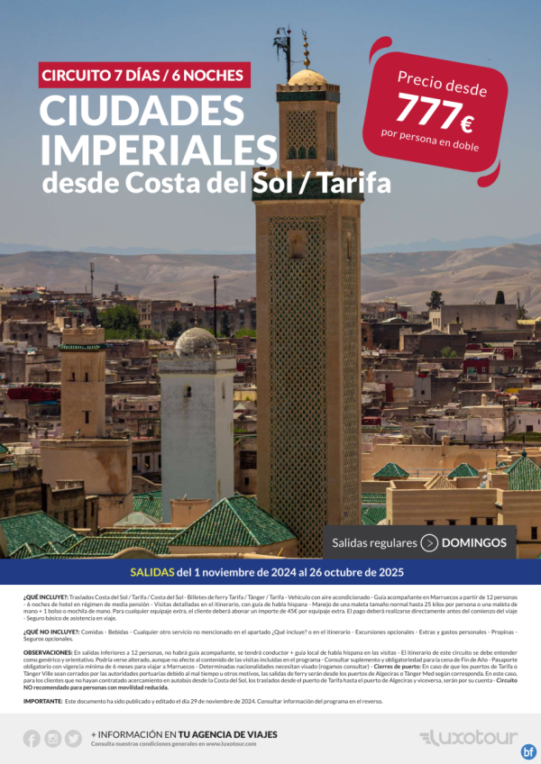 Ciudades Imperiales 7 das desde Costa del Sol / Tarifa