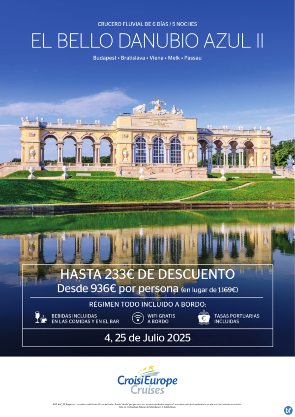 hasta 233 € DESCUENTO - crucero fluvial El Bello Danubio Azul  - 6 das - rgimen Todo incluido - 04/07 + 25/07