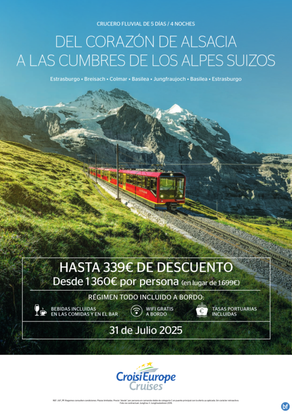 Hasta 339 € DESCUENTO - crucero fluvial de Alsacia a los Alpes suizos  - 5 das - rgimen Todo Incluido - 31/07