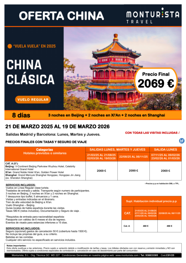 CHINA CLSICA**desde 2069 € 