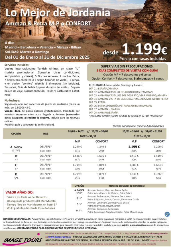 Lo Mejor de JORDANIA en 8d Amman y Petra, desde 1.199 € con 5 das de visitas! Hasta Diciembre 2025