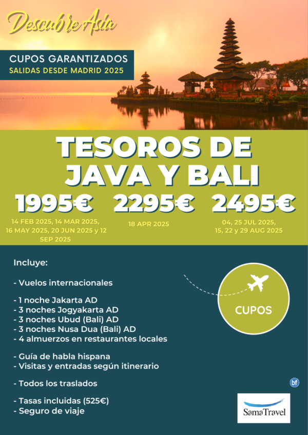 \-Tesoros de Java y Bali\-: Circuito 12 das visitas y playa [Cupos y precios garantizados] *Desde 1995 € *