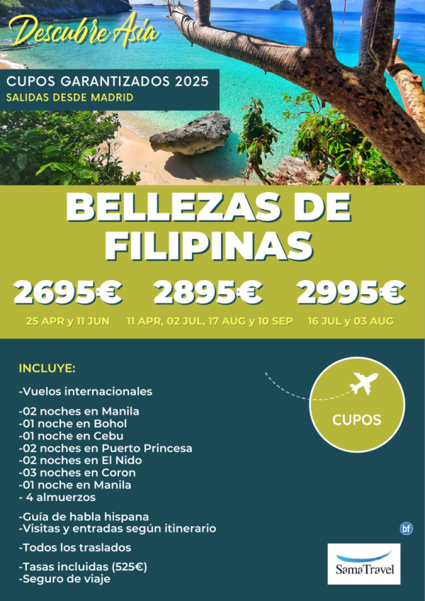 Bellezas de Filipinas: Circuito 14 das (Salidas del 11ABR al 10SEP)[Cupos y precio garantizados]*Desde 2865 € *