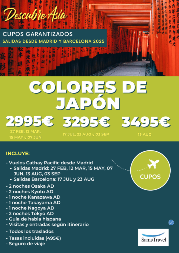 \-Colores de Japn\-: Circuito 11 das (Salidas 27FEB-03SEP) *Desde 2995 € * [Cupos y precio garantizados]