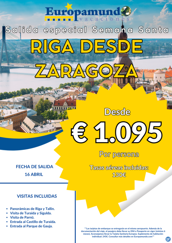 Salida Especial Semana Santa: Riga desde Zaragoza