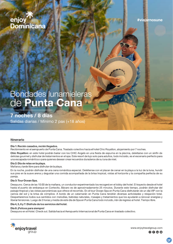 Bondades lunamieleras de Punta Cana desde 1.615 € 