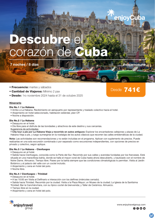 Descubre el corazn de Cuba en 7 noches desde 741 € 