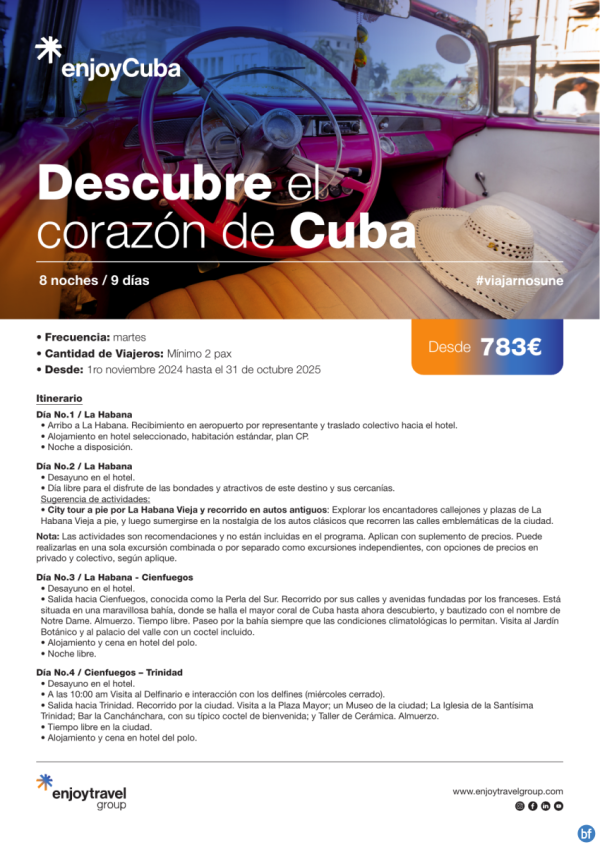 Descubre el corazn de Cuba en 8 noches desde 783 € 