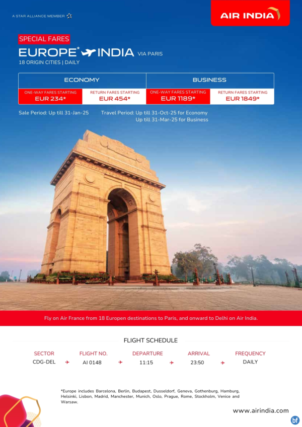 Air India Special Fares