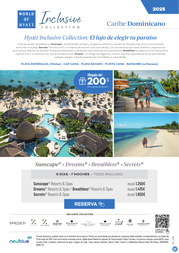 Caribe Dominicano con Hyatt Inclusive Collection: el lujo de elegir tu paraso Desde 1.250 € 