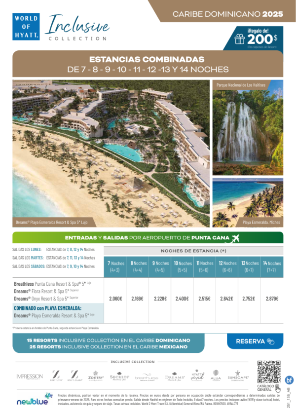 Estancias Combinadas de 7 a 14 noches en Caribe Dominicano