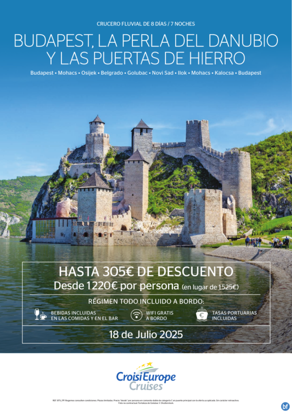 Hasta 305 € DESCUENTO - crucero fluvial por el Danubio - 8 das - rgimen Todo Incluido - 18 julio