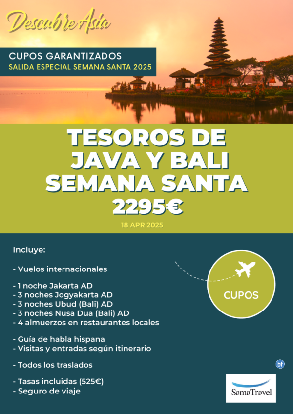 \-Tesoros de Java y Bali\- S.Santa: Circuito 12 das visitas y playa [Cupos y precios garantizados]*Desde 2295 € *