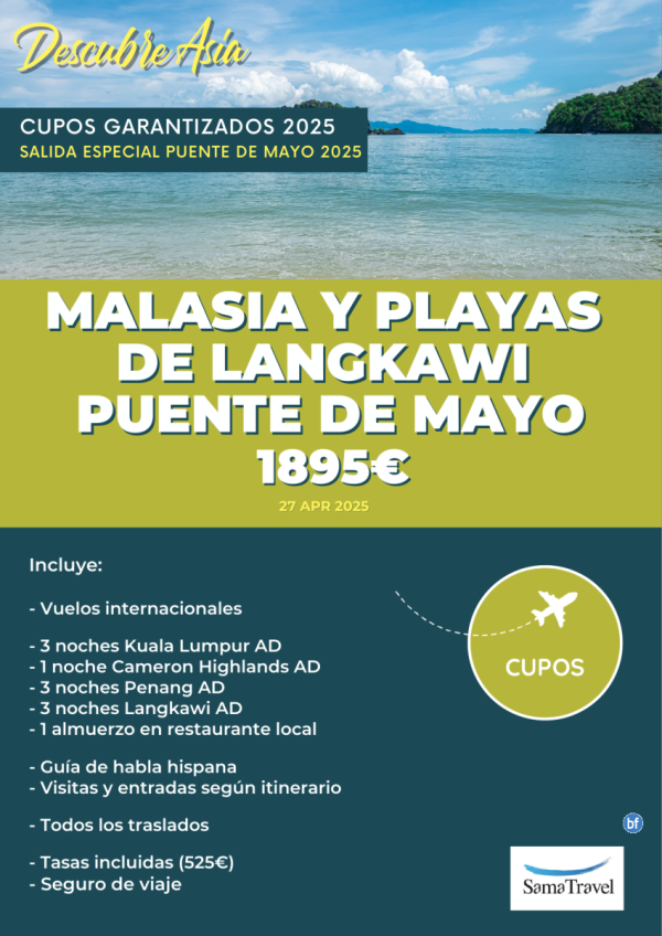 Malasia y Playas de Langkawi P.Mayo: Circuito 12 das [Cupos y precios Garantizados] (27ABR) **Desde 1.895 € **