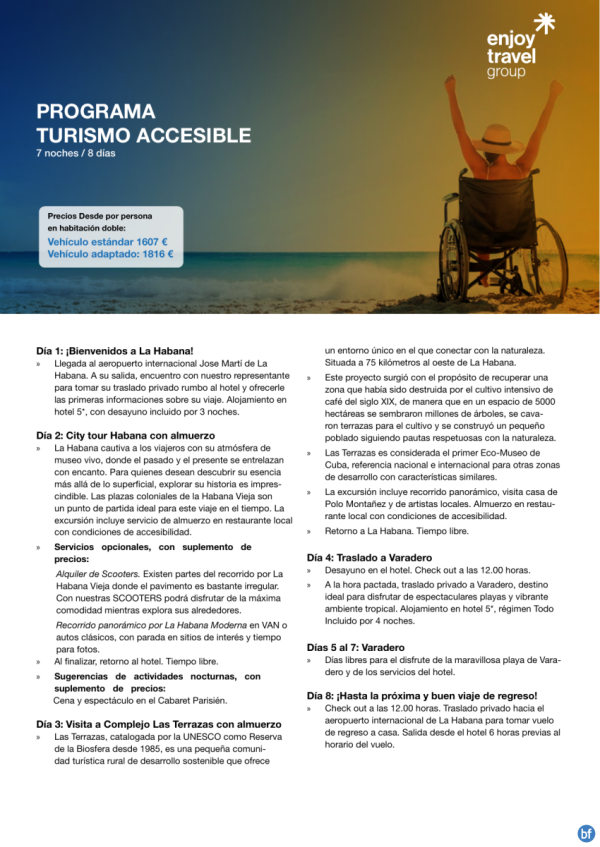 Programa turismo accesible en Cuba desde 1,607 € 