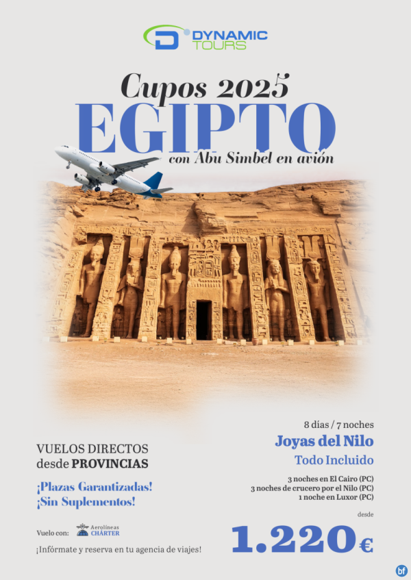 EGIPTO ? Salidas: Provincias?Joyas del Nilo - Todo Incluido??Abu Simbel en avin?(3cai+3cru+1lxr)?desde 1.220 € 