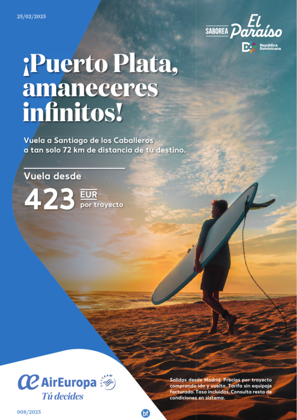 Puerto Plata, amaneceres infinitos! Vuela a Santiago de los Caballeros desde 423 € a tan solo 72 km de distancia de tu destino