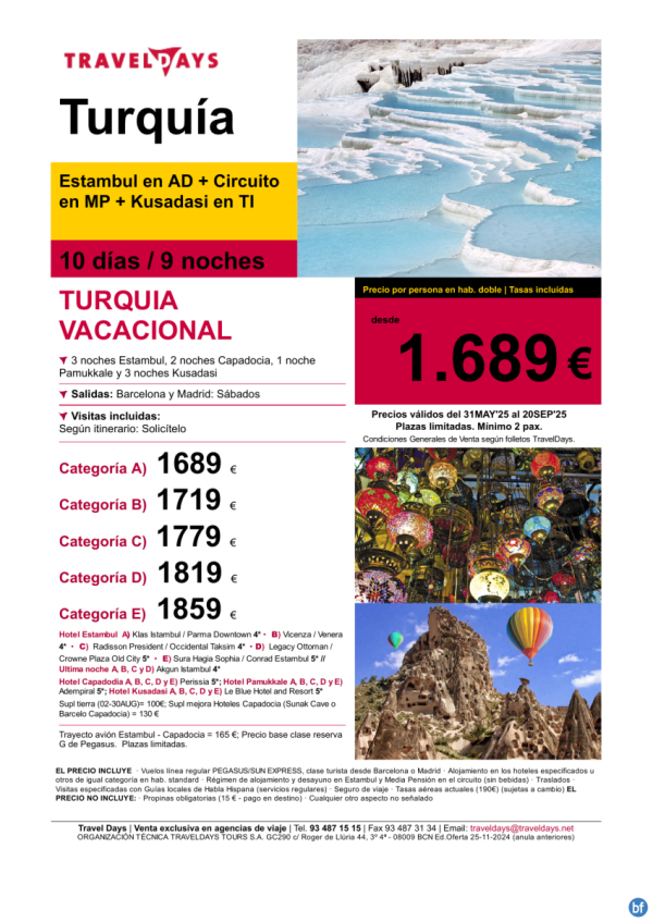 Turqua Vacacional -10 das con Capadocia y playa en Kusadasi a partir de 1.689 € 