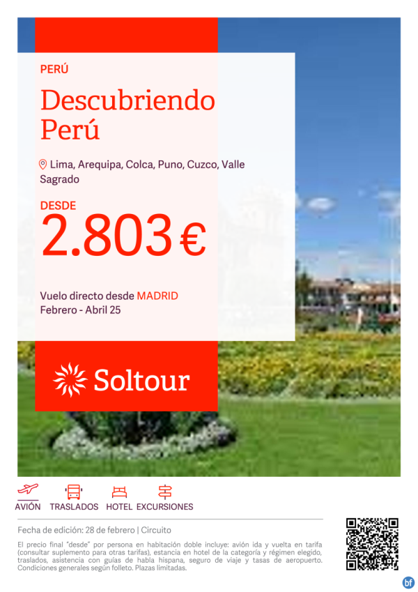 Descubriendo Per desde 2.803 € , salidas Febrero - Abril desde Madrid