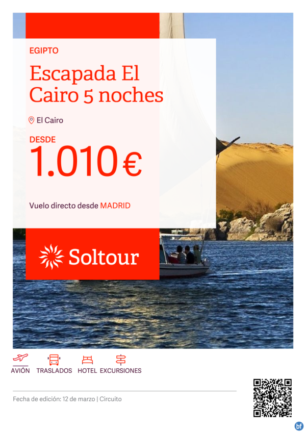 Escapada El Cairo (Egipto) 5 noches desde 1.010 € , salidas desde Madrid