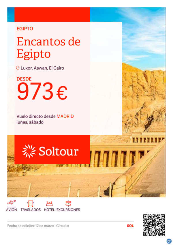 Encantos de Egipto desde 973 € , salidas desde Madrid