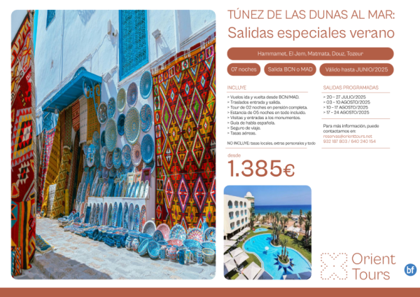 Tnez de las Dunas al Mar salidas especiales verano con vuelos desde Bcn y Mad