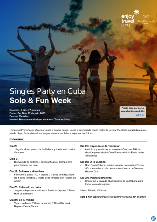 Singles Party en Cuba Solo & Fun Week 8 das 7 noches desde 413 € 