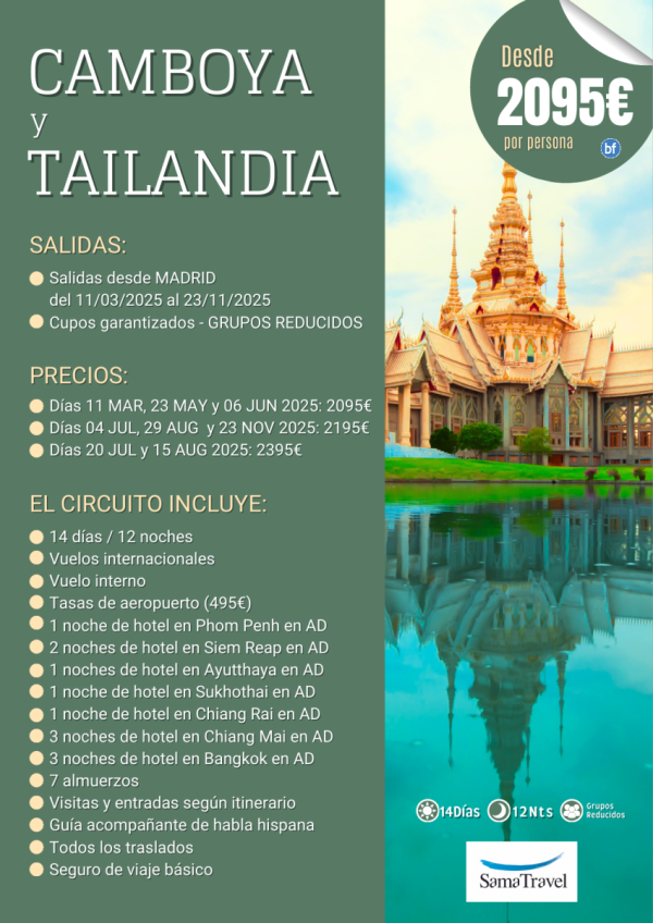 Camboya y Tailandia\-: Circuito 14 das (Salidas MAR-NOV) [Cupos y precio garantizados] **Desde 2.095 € **