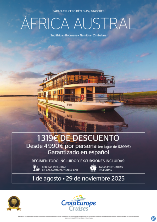 Hasta 1319 € DESCUENTO - safari-crucer por frica Austral - 9 das - rgimen Todo Incluido - 01/08 + 29/11
