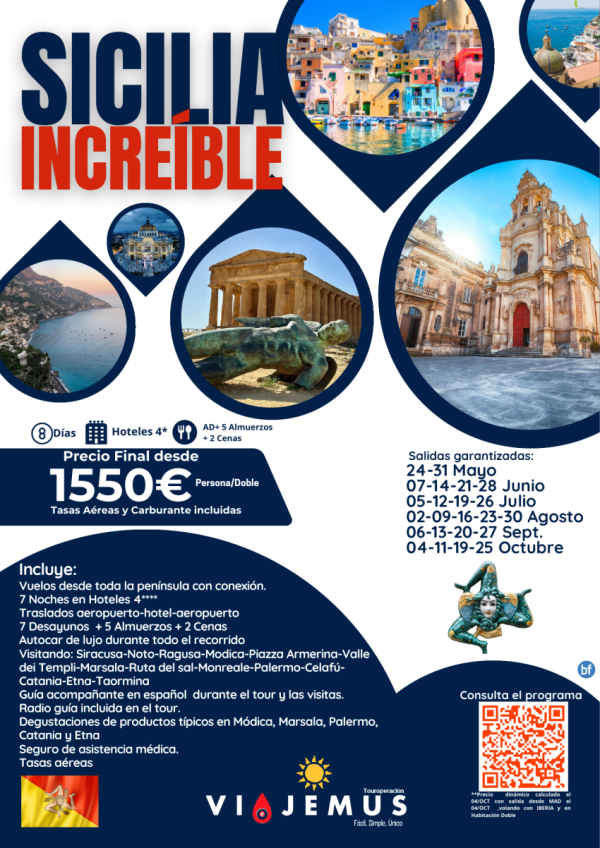 Sicilia Increble. Salidas de Mayo a Octubre. 8 das donde descubrir los secretos de un destino nico.