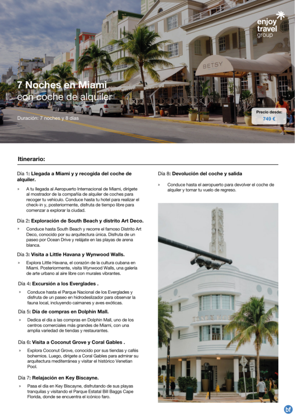 7 Noches en Miami con coche de alquiler desde 749 € 