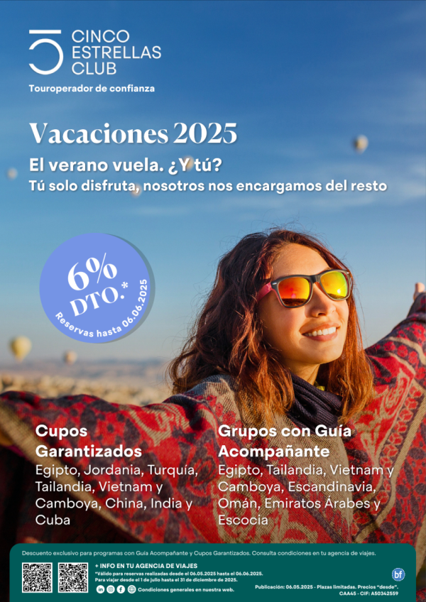 Vuela con nosotros! ?? 6% dto. en cupos y grupos con gua acompaante. Reserva hasta 06 de junio.