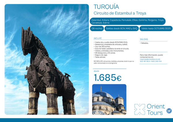 Turqua en verano circuito de Estambul a Troya 09 noches con vuelos desde MAD, BCN y SVQ
