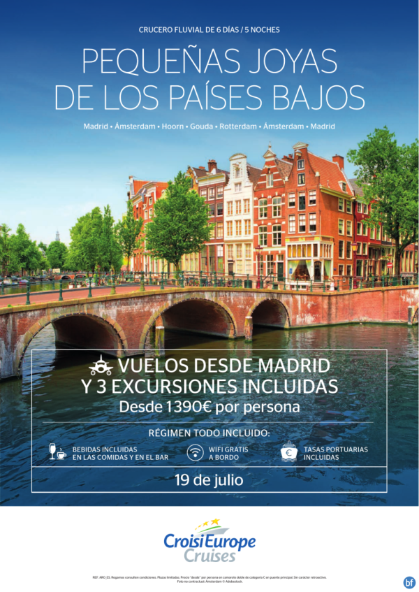 Vuelos de Madrid INCLUIDOS - crucero pequeas joyas de Pases Bajos - 6 das - rgimen Todo Incluido - 19/07