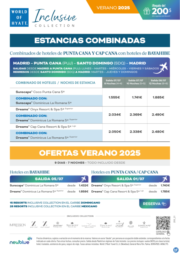 Estancias combinadas en Caribe Dominicano