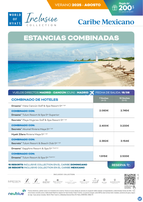 Combinados Caribe Mexicano. Agosto 2025