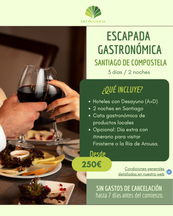 Escapada gastronmica  En Santiago de Compostela  3 das / 2 noches. 250 € 
